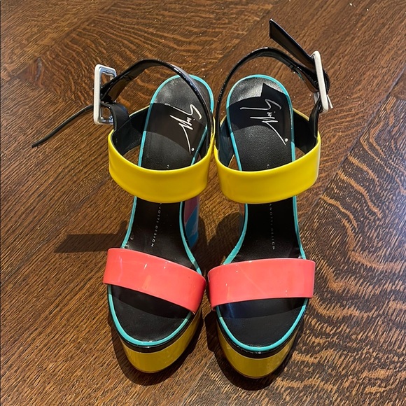Giuseppe Zanotti Shoes - Giuseppe Zanotti Yellow and Pink Platform Sandals